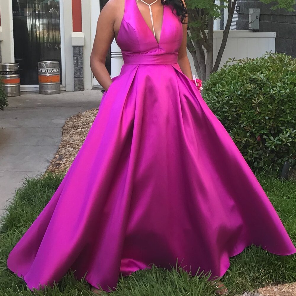 Fuchsia Prom Dress - Picture 3 of 7